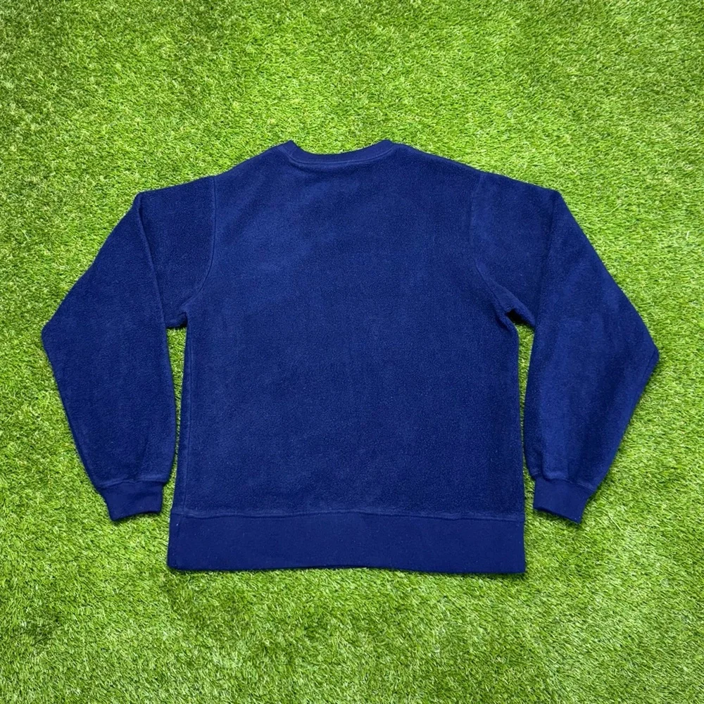 “No Bother Bear” Winnie The Pooh Fleece Crewneck Sweater Size Small Navy Blue - Picture 4 of 4